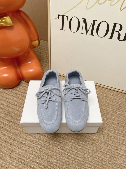 CE Adam Lace-Up Sneakers Blue Suede Calfskin 951088
