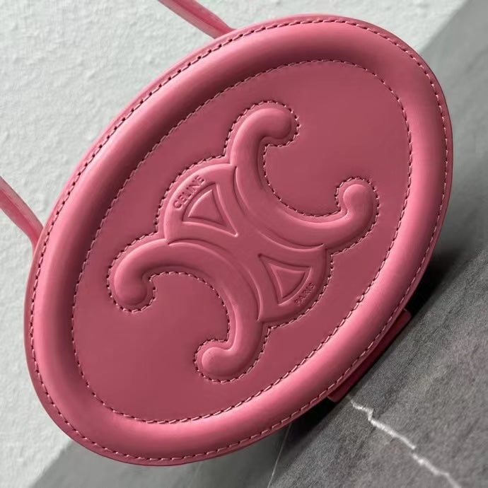 Celine Oval Minaudière Cuir Triomphe Pink Calfskin