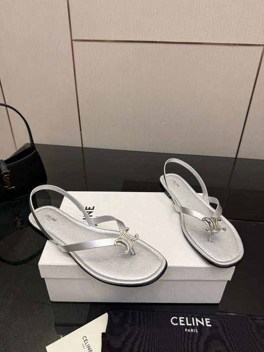 Celine Biki Sandal Sliver Calfskin 725674