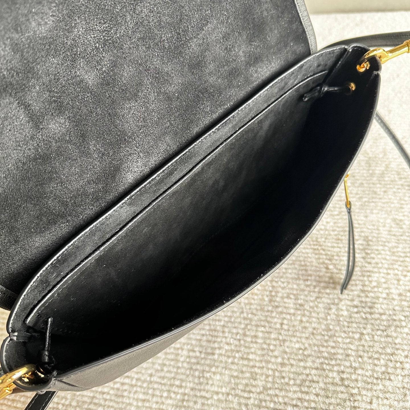 Celine Halfmoon Triomphe Small Bag 25cm Black Lambskin