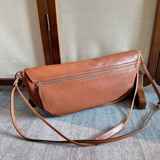 Celine Halfmoon Soft Triomphe Bag Brown Lambskin