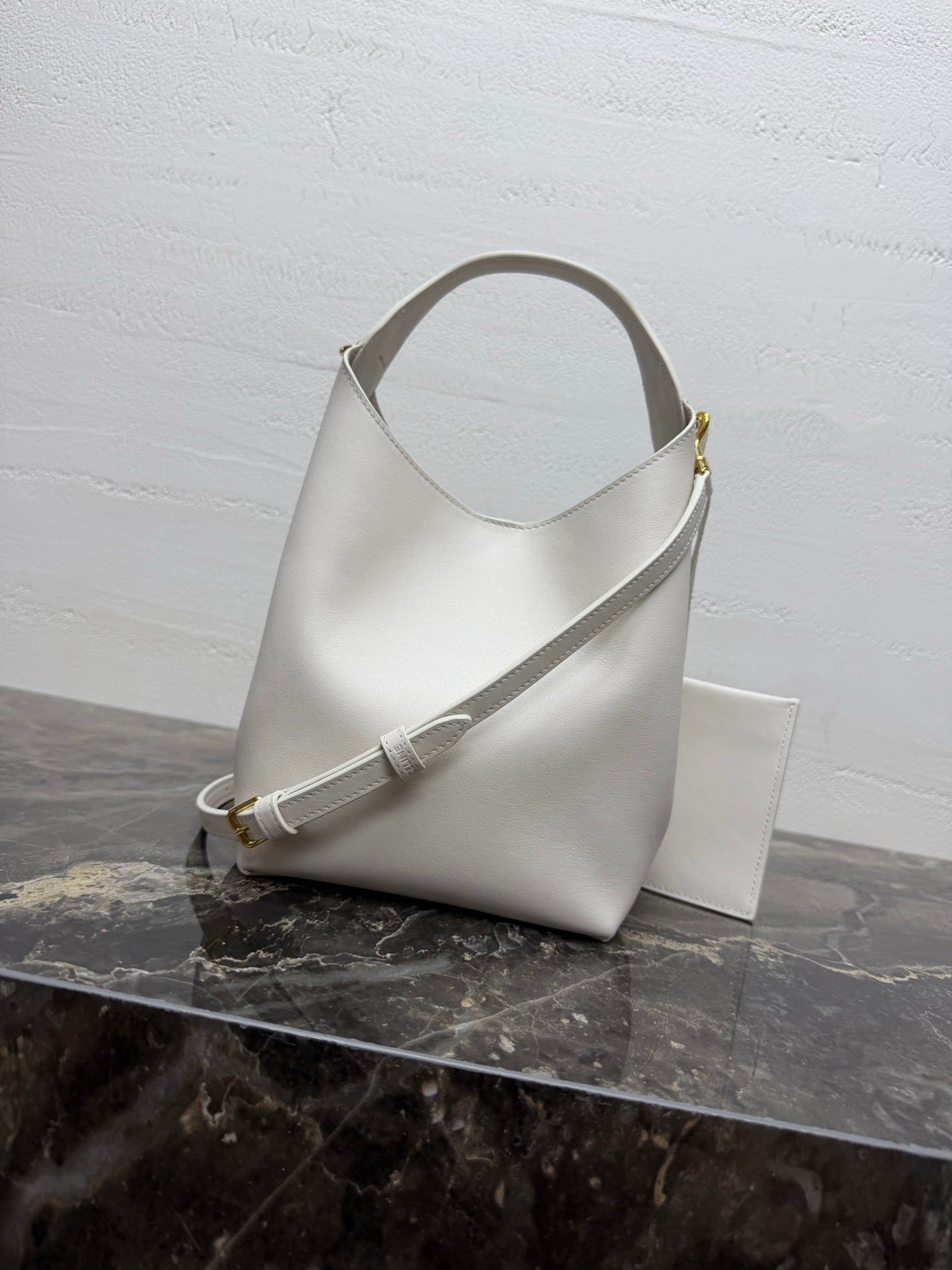 Celine Small Hobo White Supple Smooth Calfskin