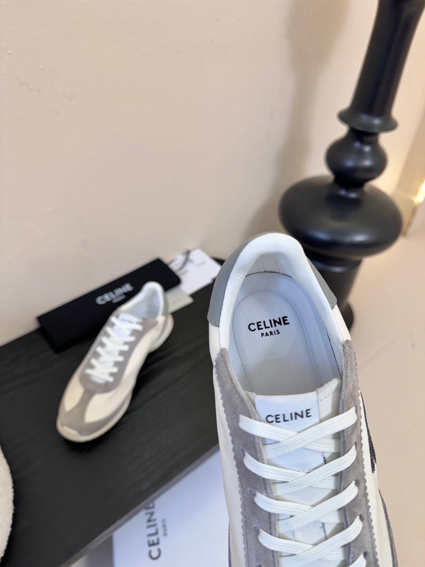 Celine Racer Low Top Sneaker Grey Suede Calfskin 606410