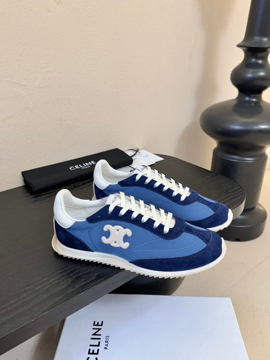 Celine Racer Low Top Sneaker Blue Suede Calfskin 606411