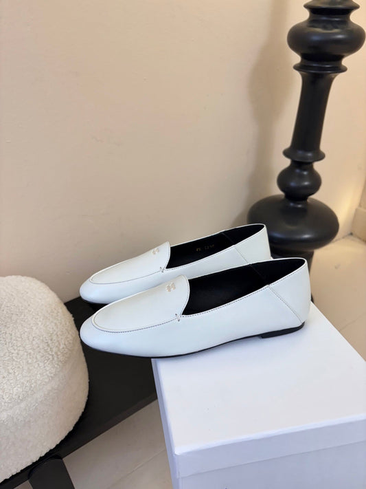 Celine Aura Loafer White Goatskin 606415