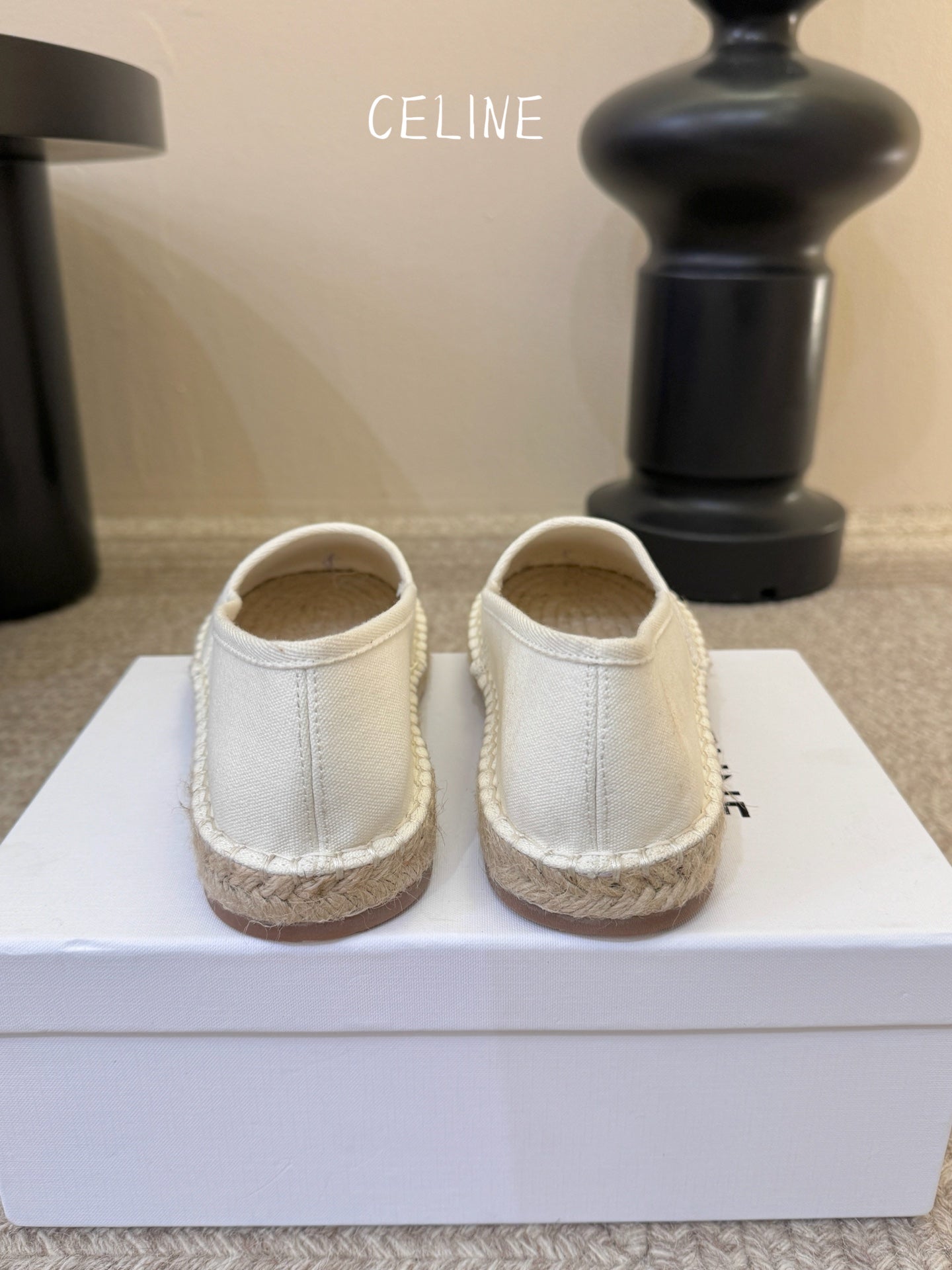 Celine Maison Espadrilles Ecru Canvas 835904