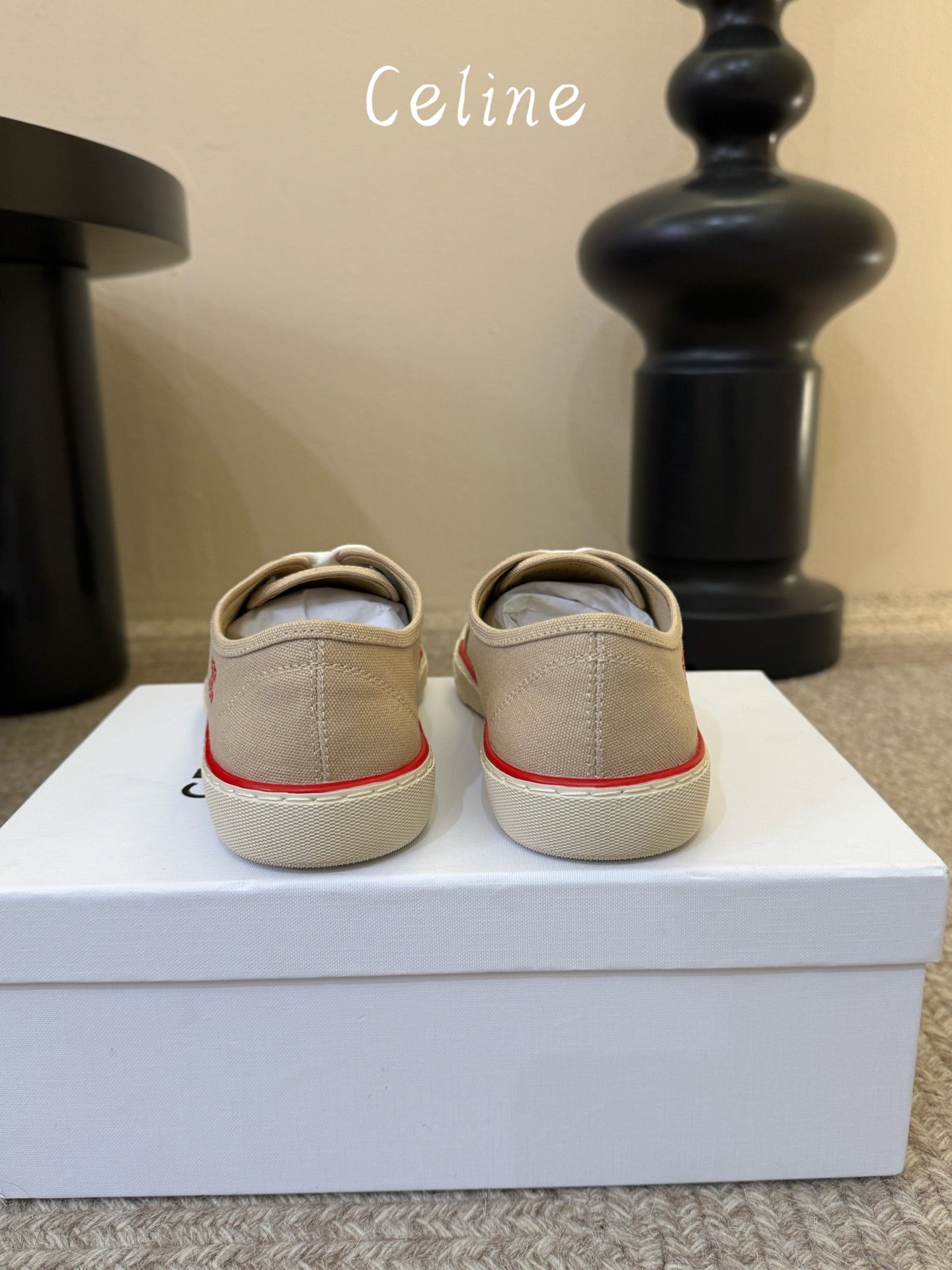 Celine Alan Sneaker Beige Canvas Suede 835907