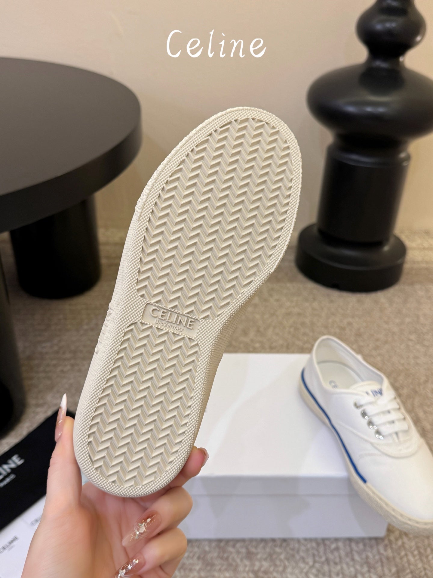 Celine Alan Sneaker White Canvas Suede 835909