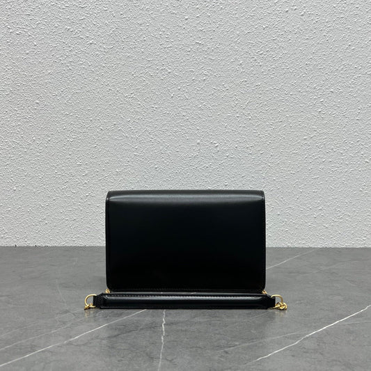 Celine WOC Triomphe Black Cowhide