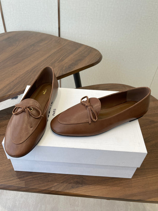 Celine 26 Loafers Brown Sheepskin 624694