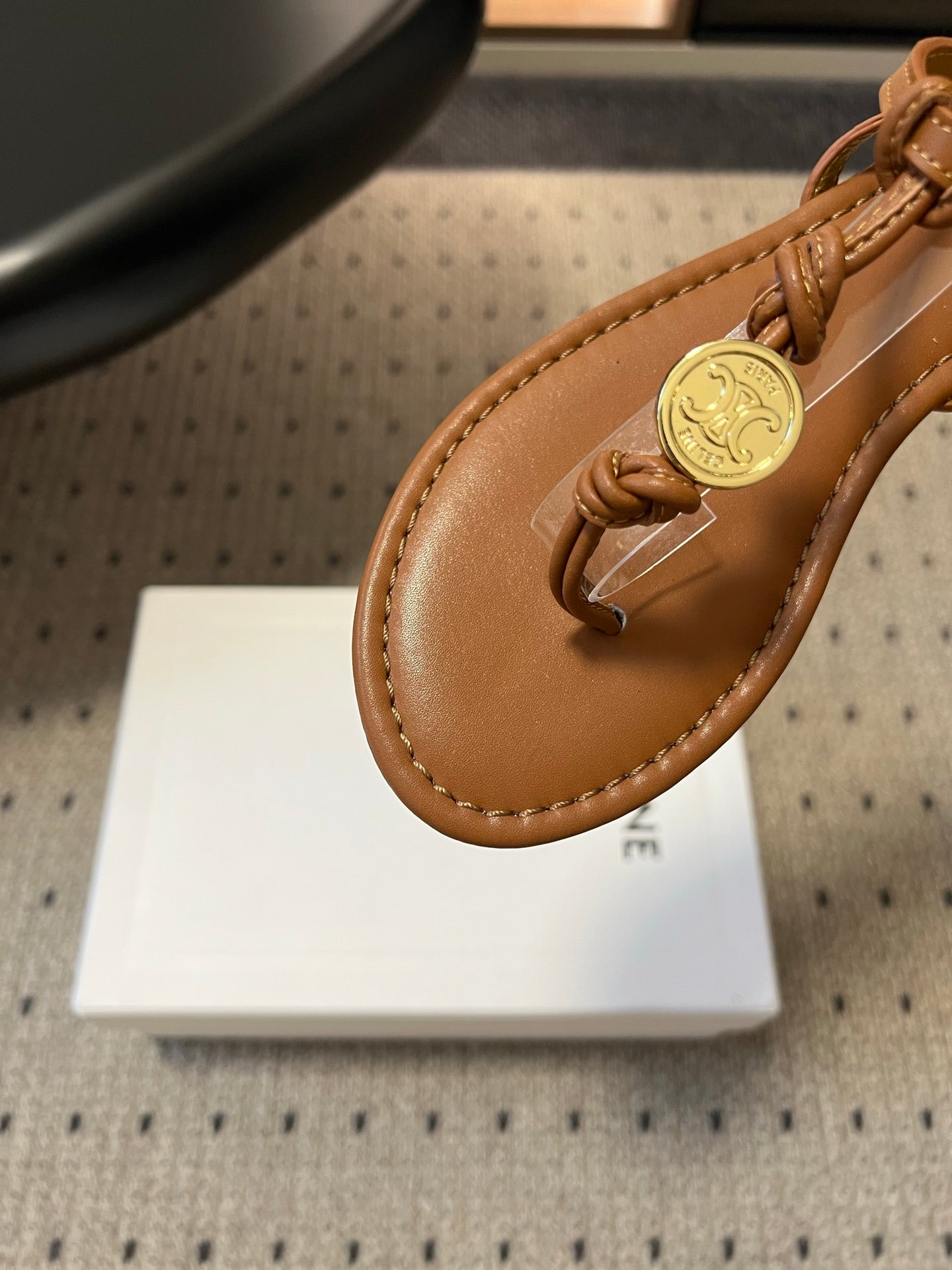 Celine 26ss Penny Thong Flat Sandals Goatskin Leather