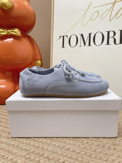 CE Adam Lace-Up Sneakers Blue Suede Calfskin 951088