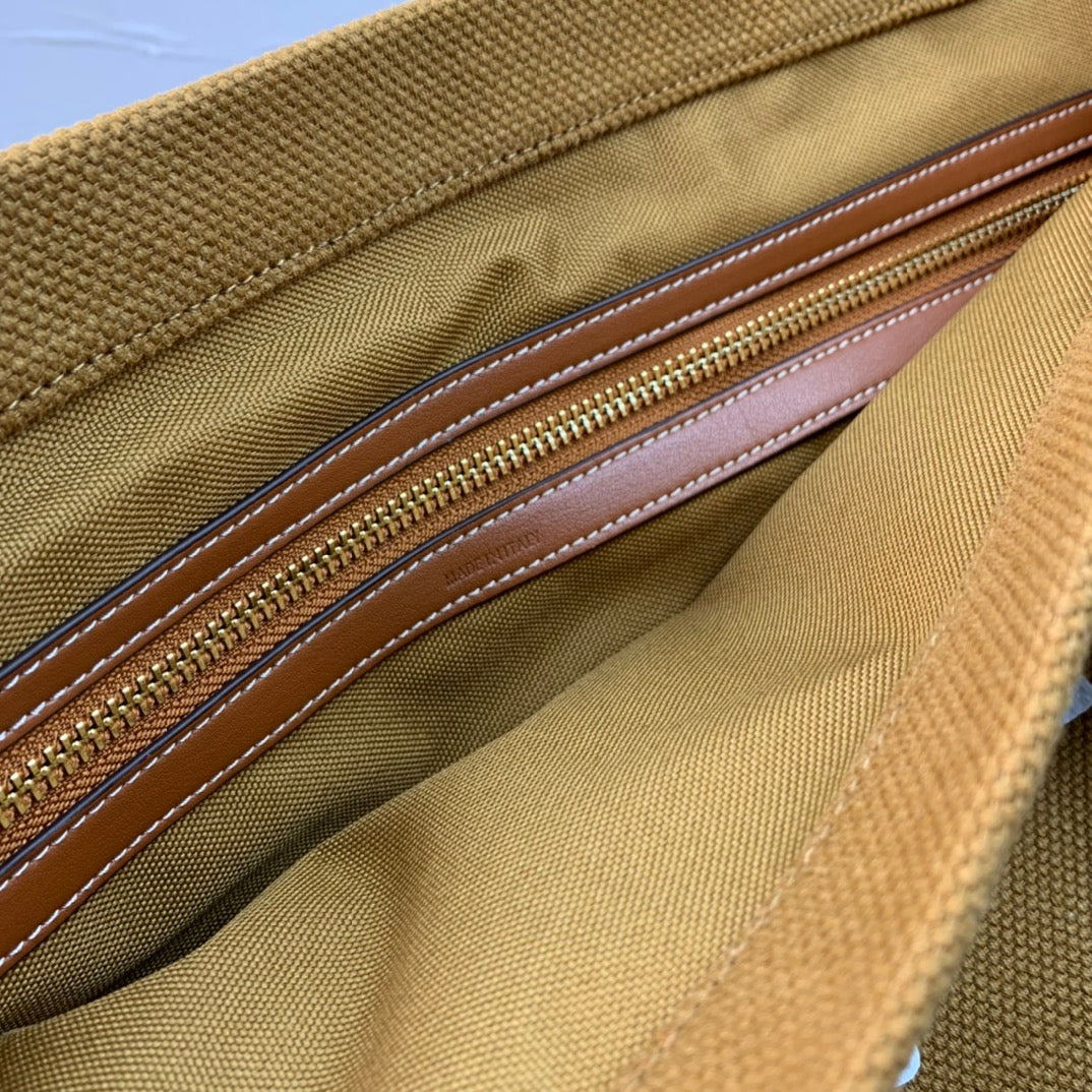 Celine Cabas Tote Brown Canvas 142093