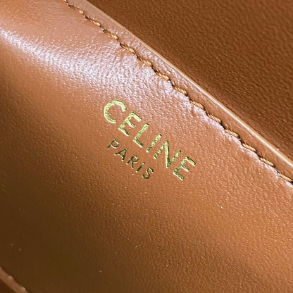 Celine Tabou Clutch on Strap Triomphe Beige Brown Canvas & Calfskin