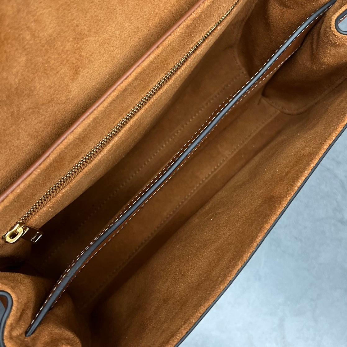 Celine Teen Soft 16 Shoulder Bag Tan Smooth Calfskin