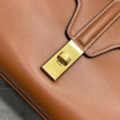 Celine Teen Soft 16 Shoulder Bag Tan Smooth Calfskin