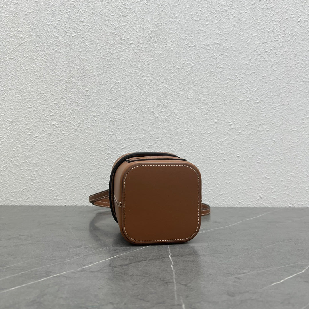 Celine Small Box Cuir Triomphe Bag Brown Calfskin