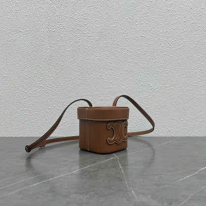 Celine Small Box Cuir Triomphe Bag Brown Calfskin