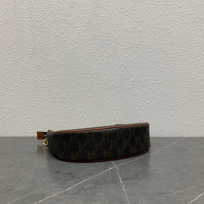 Celine Ava Bag Triomphe Black Brown Canvas & Calfskin