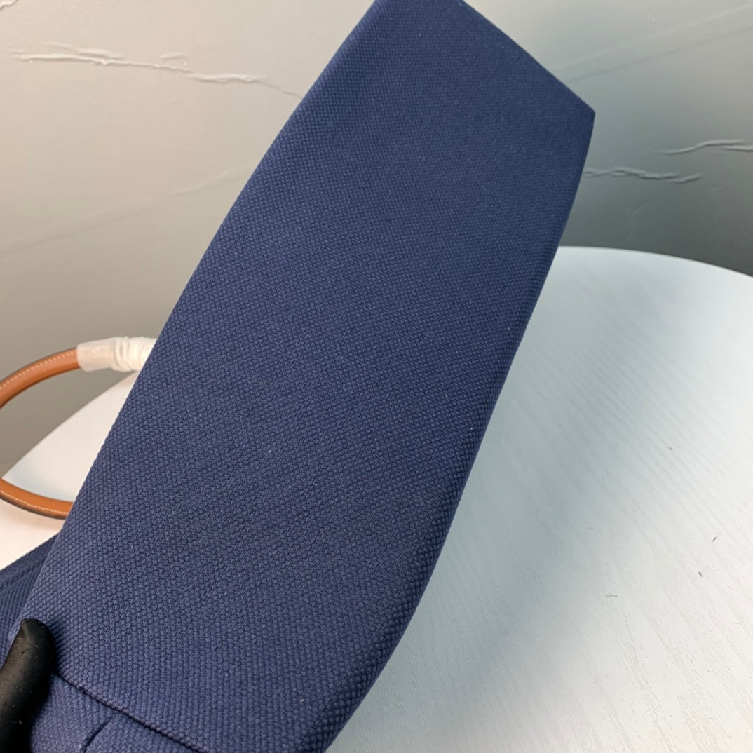 Celine Cabas Tote Navy Blue Canvas