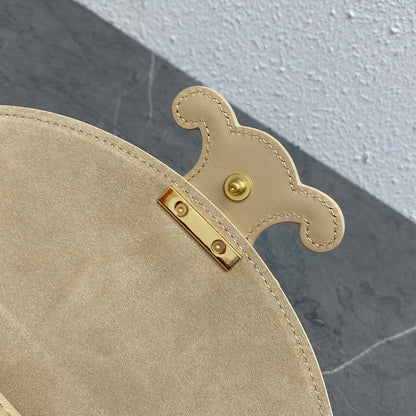 Celine Besace Cuir Bag Triomphe Beige Calfskin