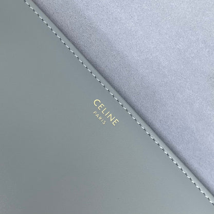 Celine Besace Cuir Bag Triomphe Grey-Blue Calfskin