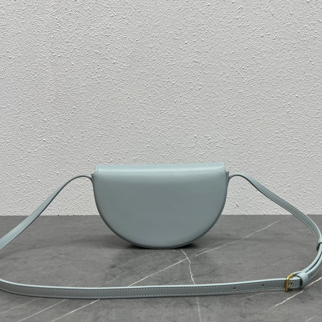 Celine Besace Cuir Bag Triomphe Grey-Blue Calfskin