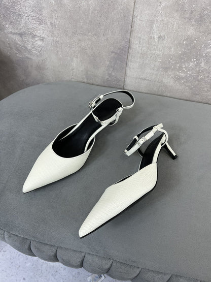 cl kitten with strap 45 white lizard stamped calfskin