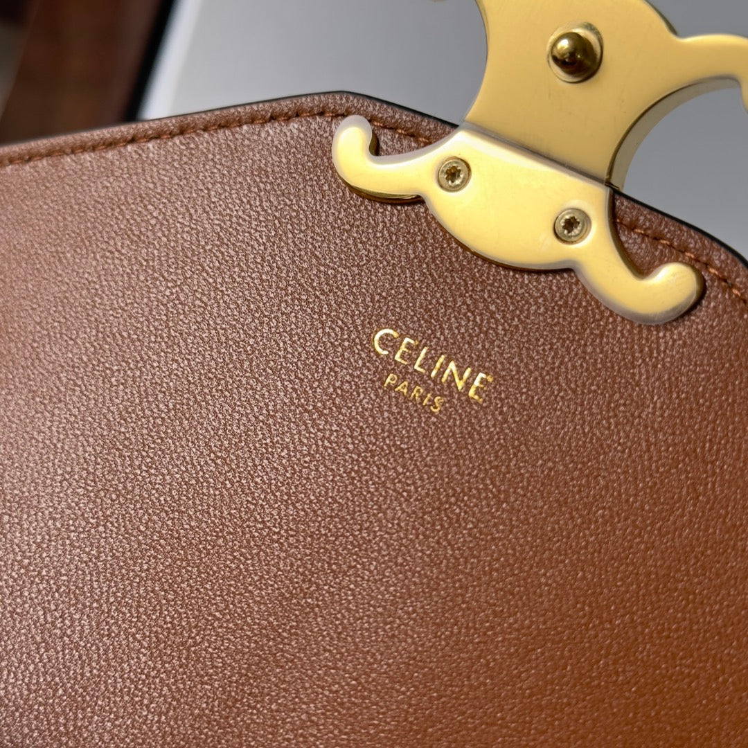 Celine Enveloppe Bag Brown Black Triomphe Canvas