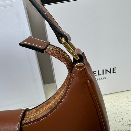 Celine Medium Ava Triomphe Shoulder Bag Brown Smooth Calfskin
