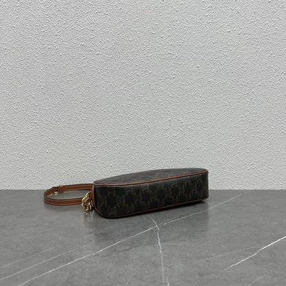 Celine Mini Camera Shoulder Bag Triomphe Black Brown Canvas & Calfskin