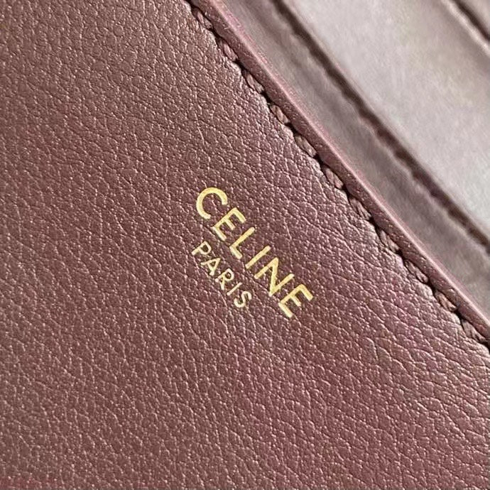 Celine Polly Bag 33cm Burgundy Calfskin GHW