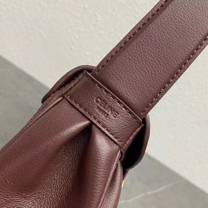 Celine Polly Bag 33cm Burgundy Calfskin GHW