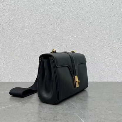 Celine Teen Soft 16 Shoulder Bag Black Smooth Calfskin
