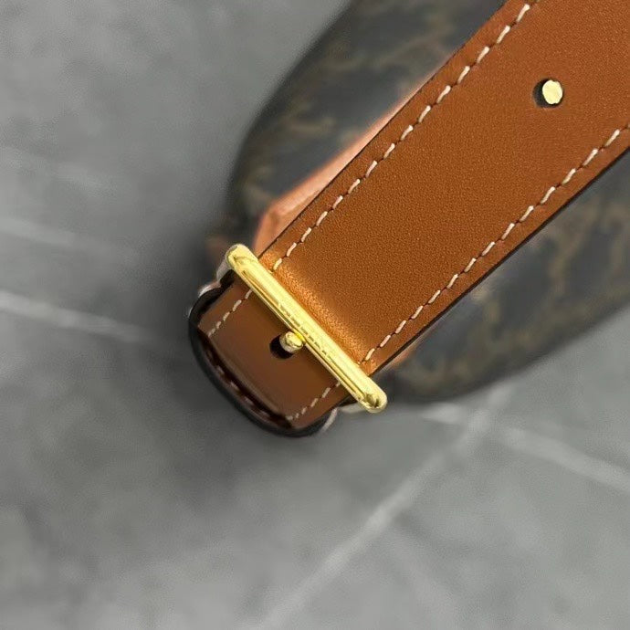 Celine Héloïse Bag Triomphe Black Brown Canvas & Calfskin