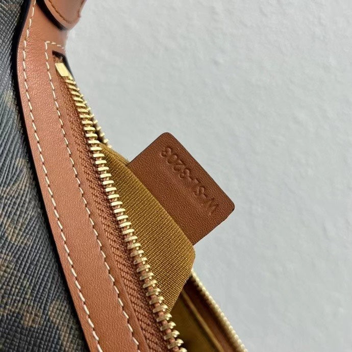 Celine Héloïse Bag Triomphe Black Brown Canvas & Calfskin