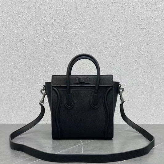 Celine Luggage Nano Bag 20cm Black Cowhide