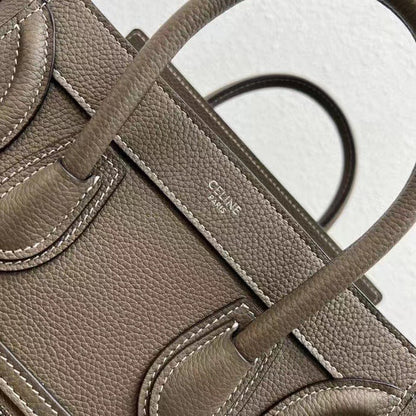 Celine Luggage Nano Bag 20cm Taupe Cowhide