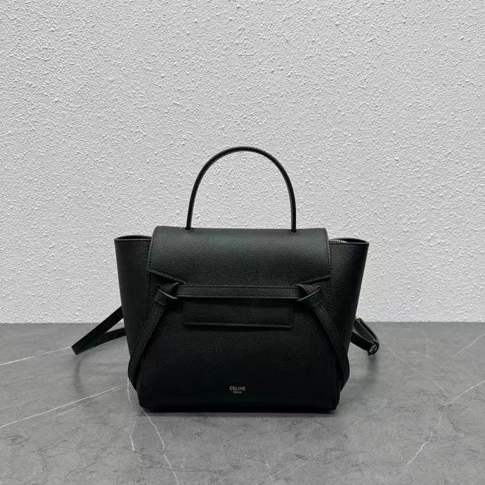 Celine  Nano Belt Bag Black Grain Leather