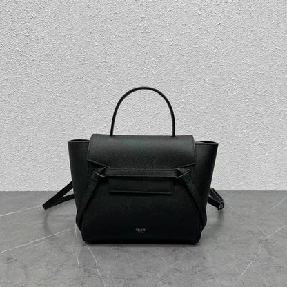 Celine  Nano Belt Bag Black Grain Leather