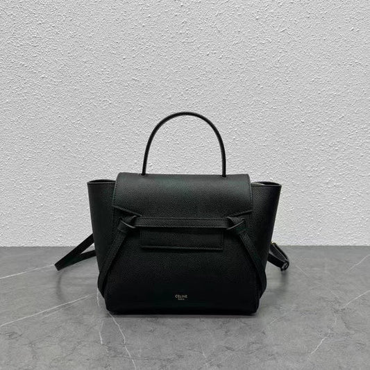 Celine  Nano Belt Bag Black Grain Leather