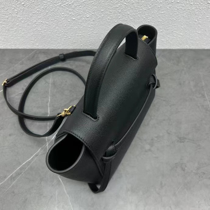 Celine  Nano Belt Bag Black Grain Leather