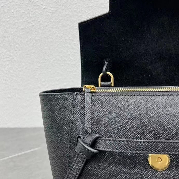 Celine  Nano Belt Bag Black Grain Leather