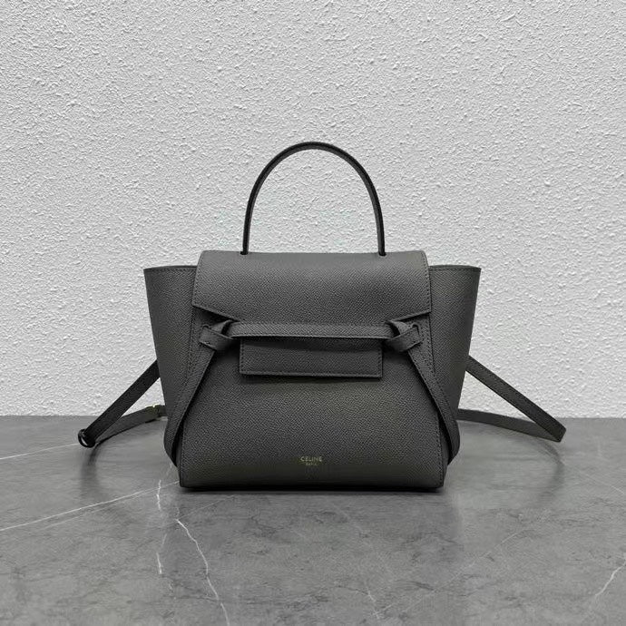 Celine  Nano Belt Bag Grey Grain Leather
