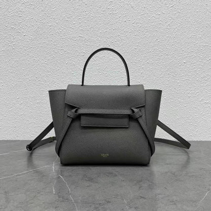 Celine  Nano Belt Bag Grey Grain Leather