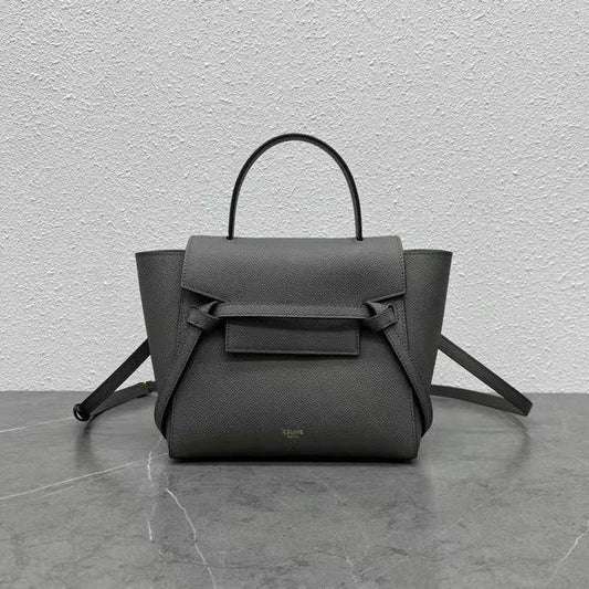 Celine  Nano Belt Bag Grey Grain Leather