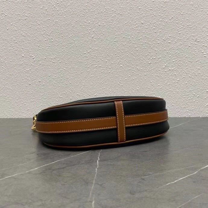 Celine Medium Strap Ava Bag Black Brown Calfskin 281811