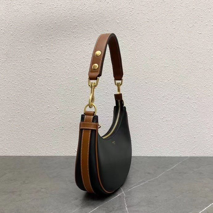 Celine Medium Strap Ava Bag Black Brown Calfskin 281811