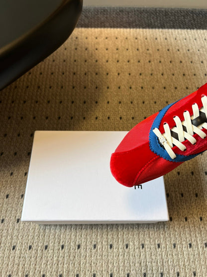 Celine 26s Sneakers In Red Velvet