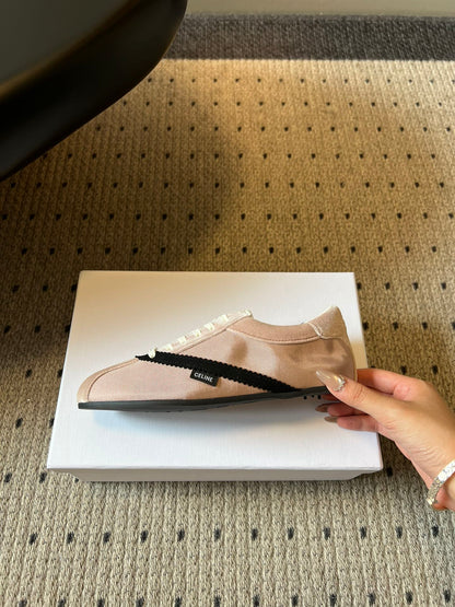 Celine 26s Sneakers In Light Pink Velvet